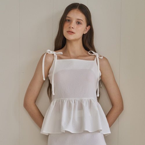 BON BON SLEEVELESS BLOUSE_WH