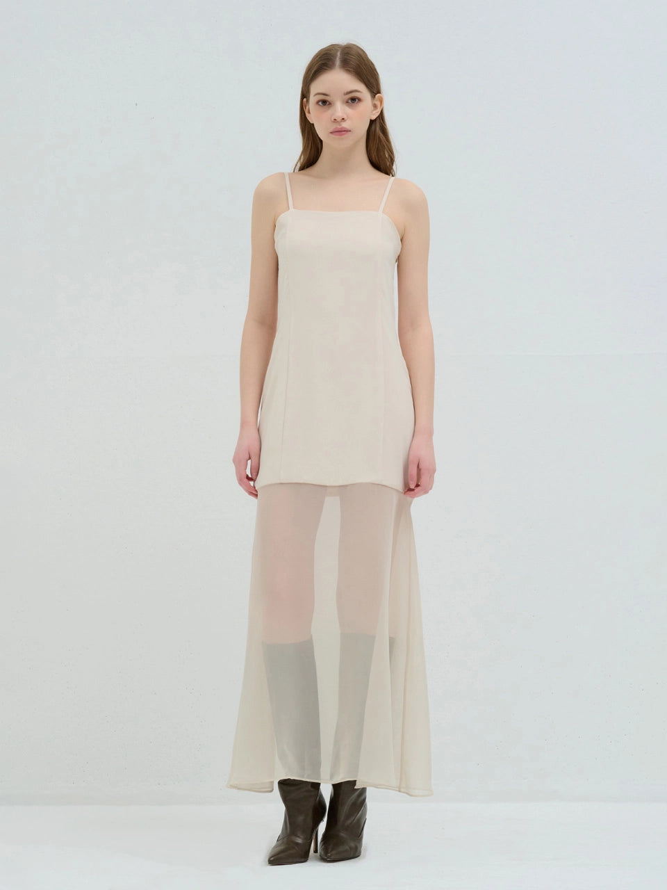 SHORT SLEEVE A-LINE ONEPIECE CREAM