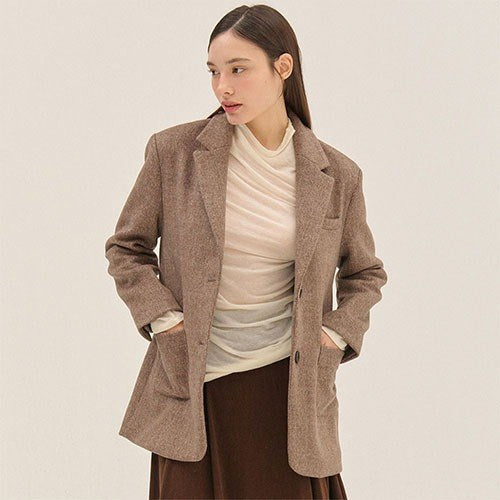 HERRINGBONE WOOL JACKET_BR
