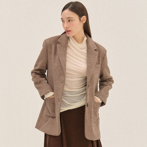 HERRINGBONE WOOL JACKET_BR