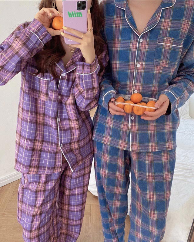 Check Pattern Flannelette Pajama Set