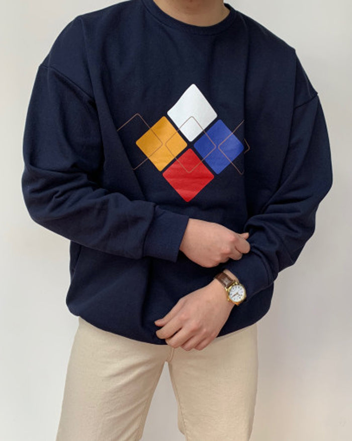 Argyle Pattern Sweatshirt (4757996437582)