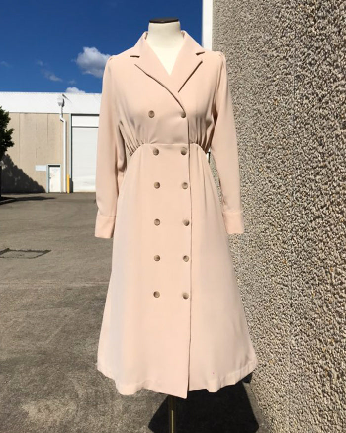 Two Way Double Buttons Trench Dress (4850020221006)