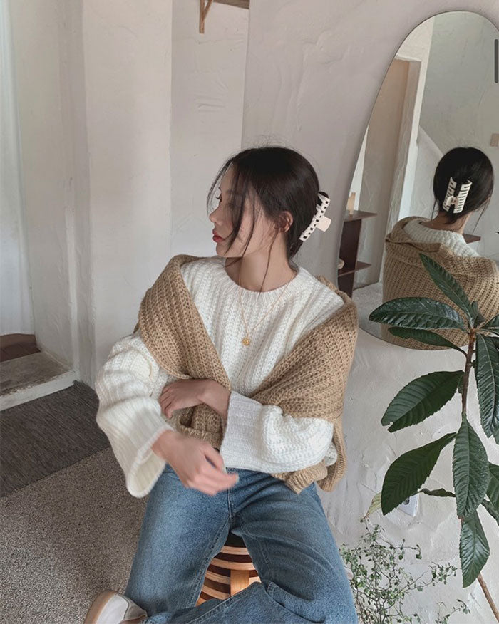 Waffle Knit Sweater (6625838891180)