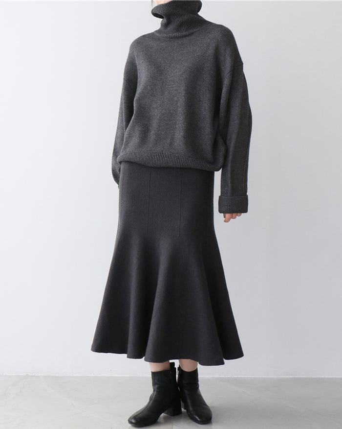 Matilda Wool Knit Skirt (4676776296526)