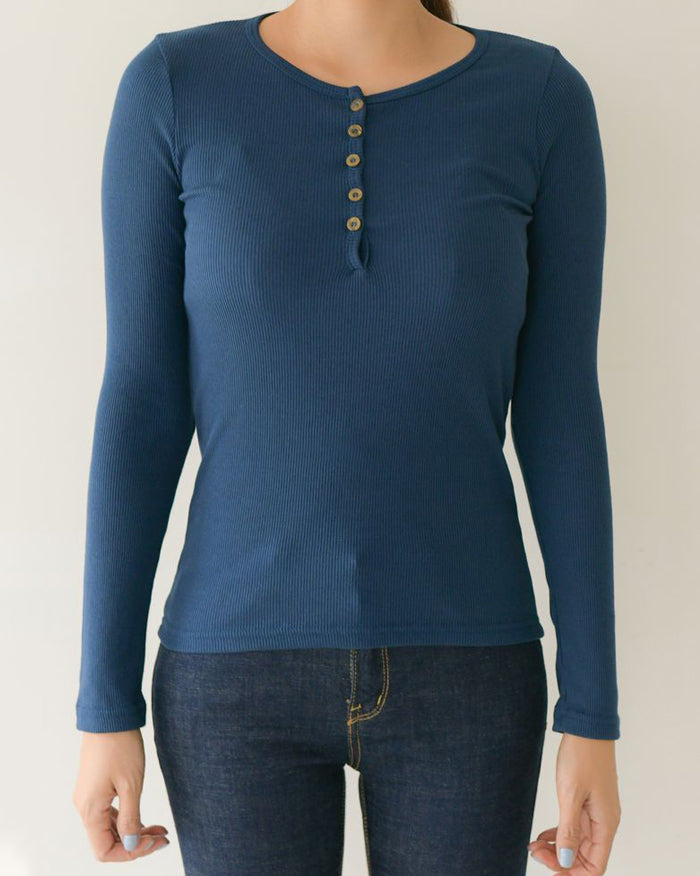 Ribbed Button Top (4824028971086)