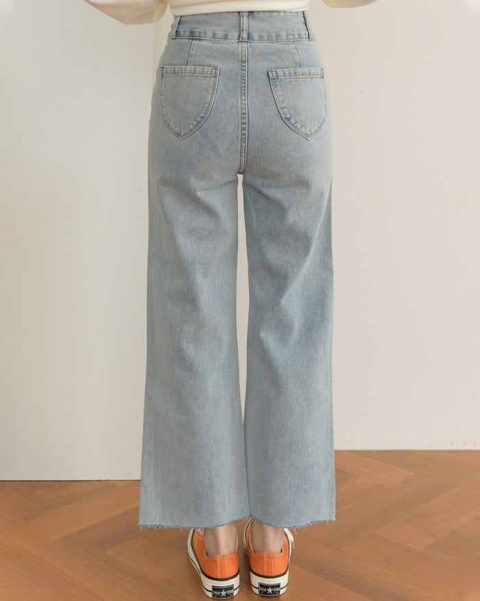Two Buttons High-waisted Jeans (4865964474446)