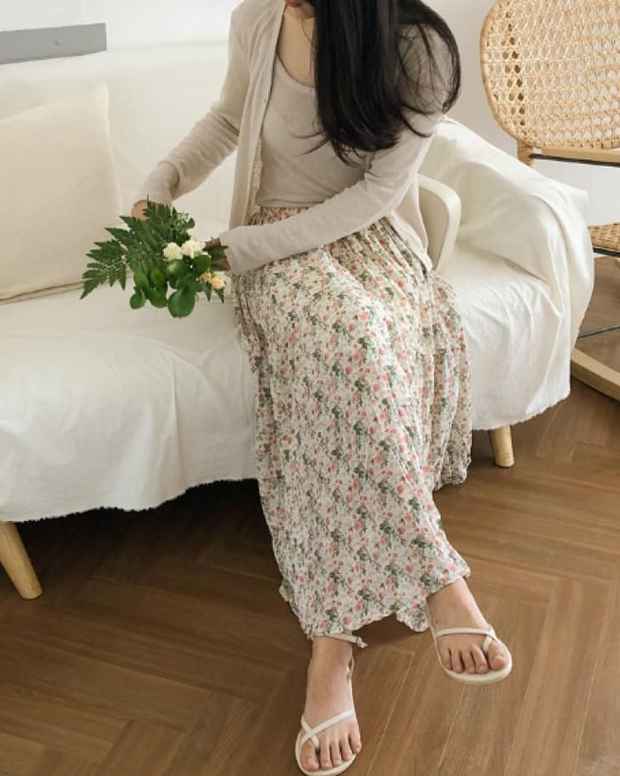 Rosee Wine Floral Skirt (4834051915854)