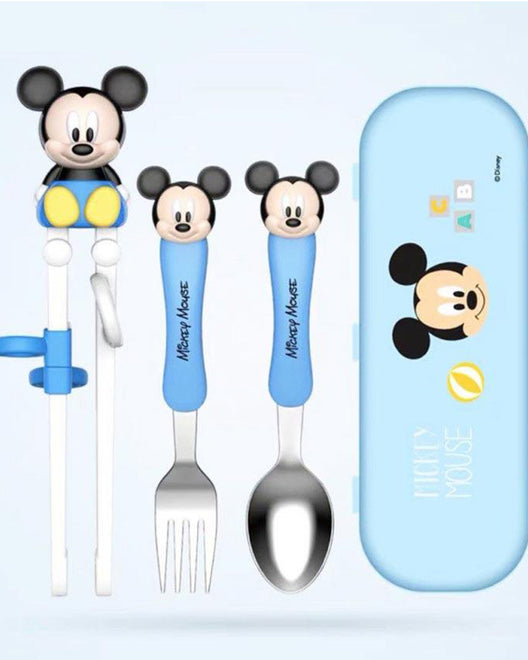 Pastel Mickey Minnie spoon and chopsticks set