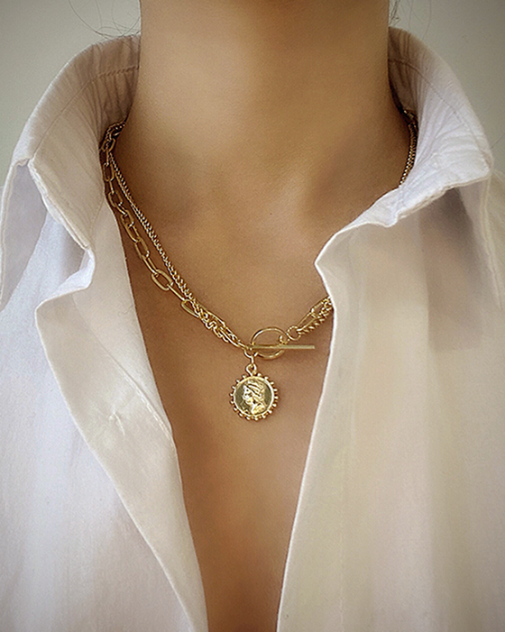 Grand Pile Coin Necklace