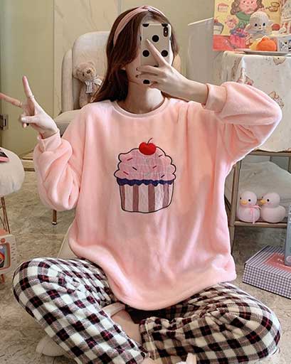 FOOD IMAGE BRUSHED SLEEPWEAR SET