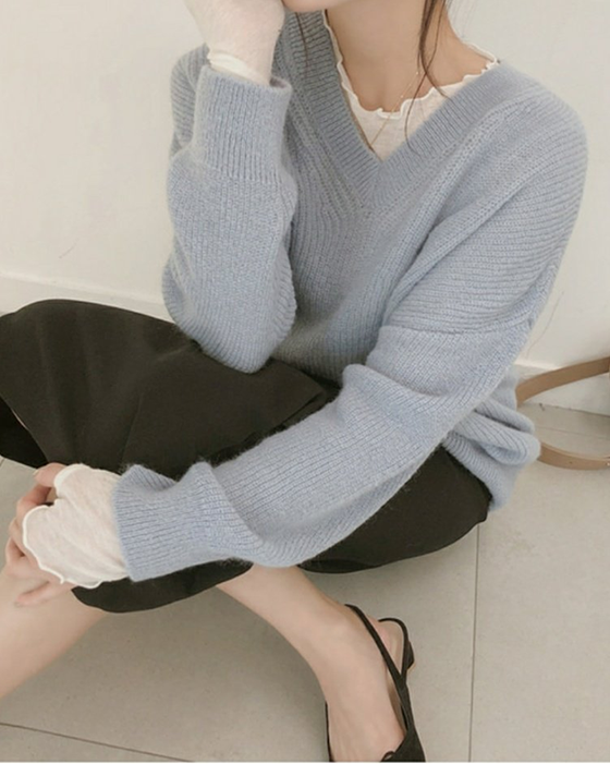 Limited Discount✨<br>Mohair V-neck Oversize Knitwear