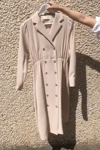 Two Way Double Buttons Trench Dress (4850020221006)