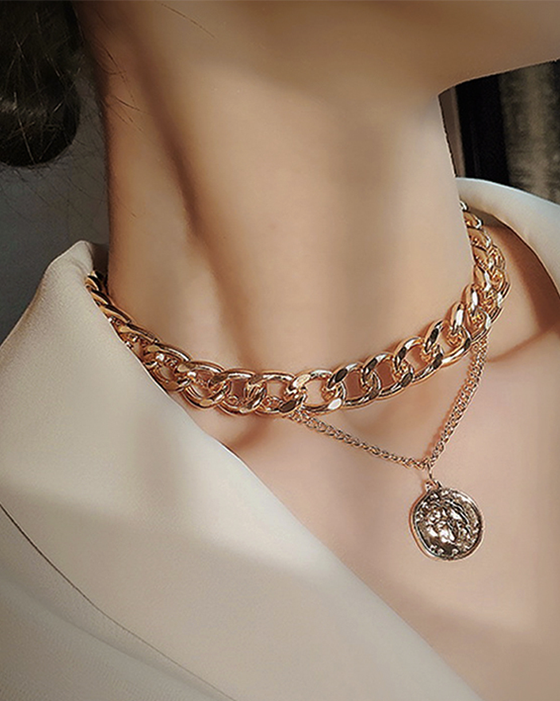 Ruffian Chain Choker Necklace (6687251628204)