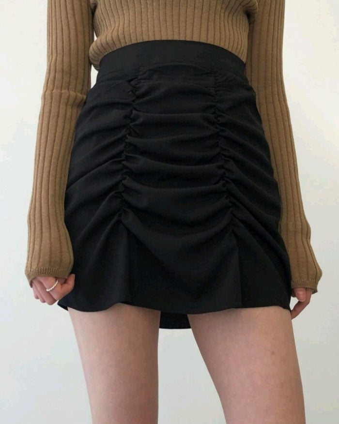 Max Shirring Mini Skirt (4792511692878)