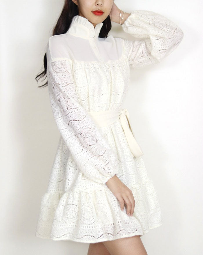 Flower Lace Dress (6606064156844)