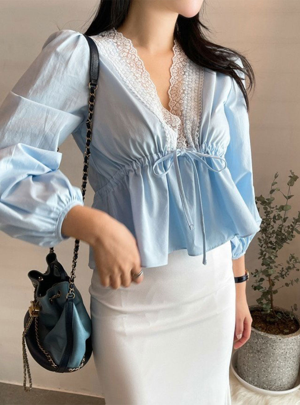Frill Cropped Blouse