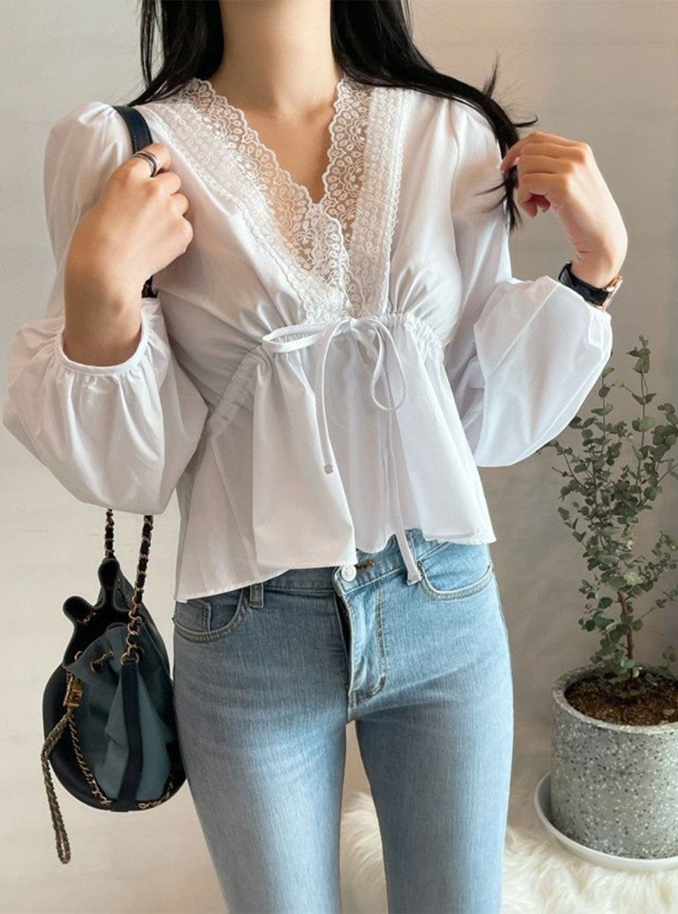 Frill Cropped Blouse
