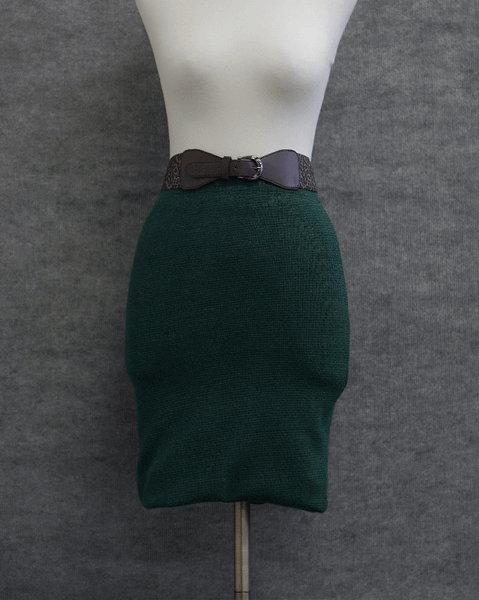 -Metallic stitch knit skirt (4802859532366)